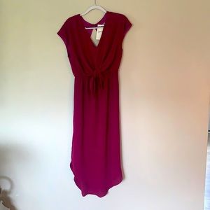 She + Sky Fuschia mid dress with knot